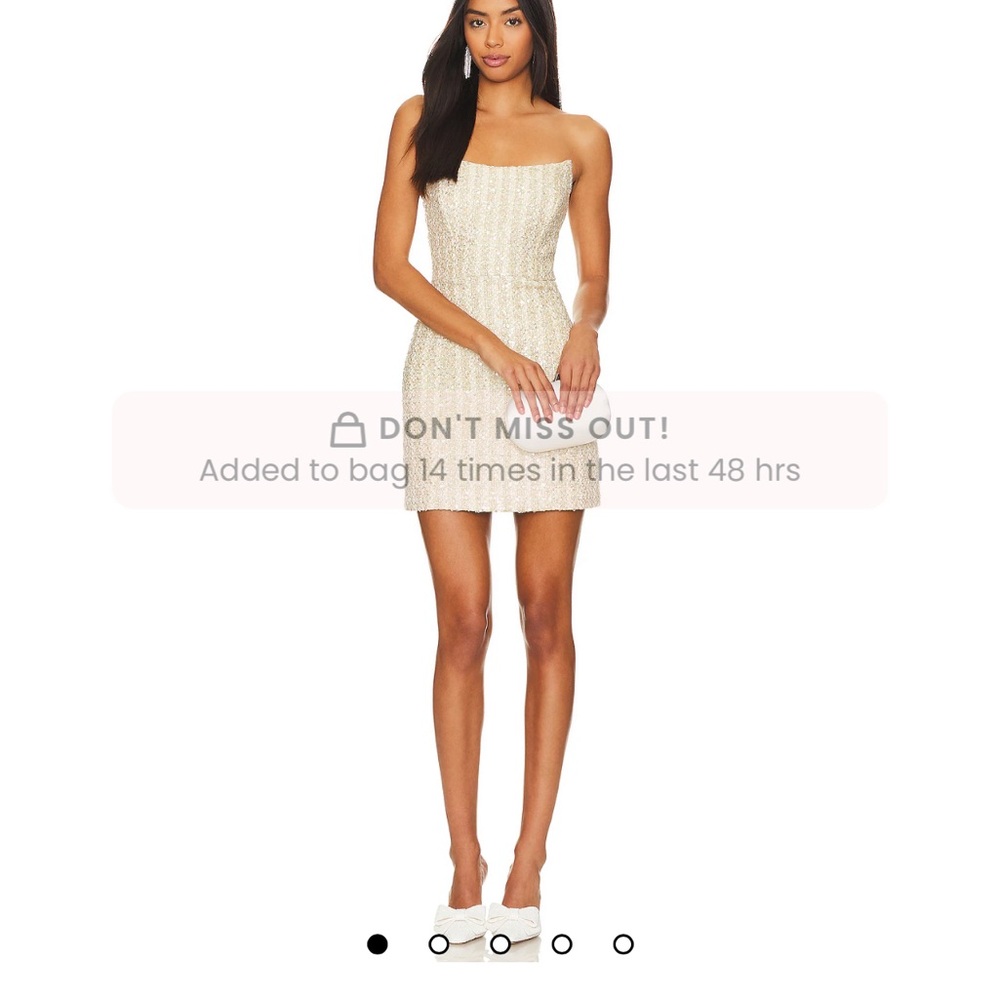 Line & Dot gold strapless dress sequined
